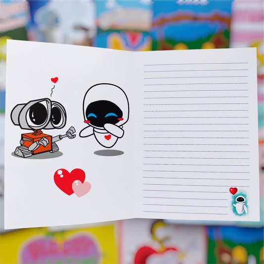 💕🤖 Tarjeta Wall-E & Eva – Amor 🤍✨
