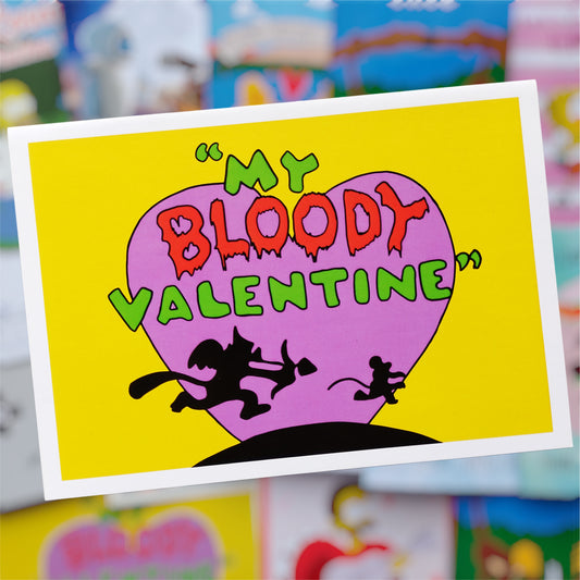 Tarjeta Itchy & Scratchy – Especial Los Simpsons 🩸💘