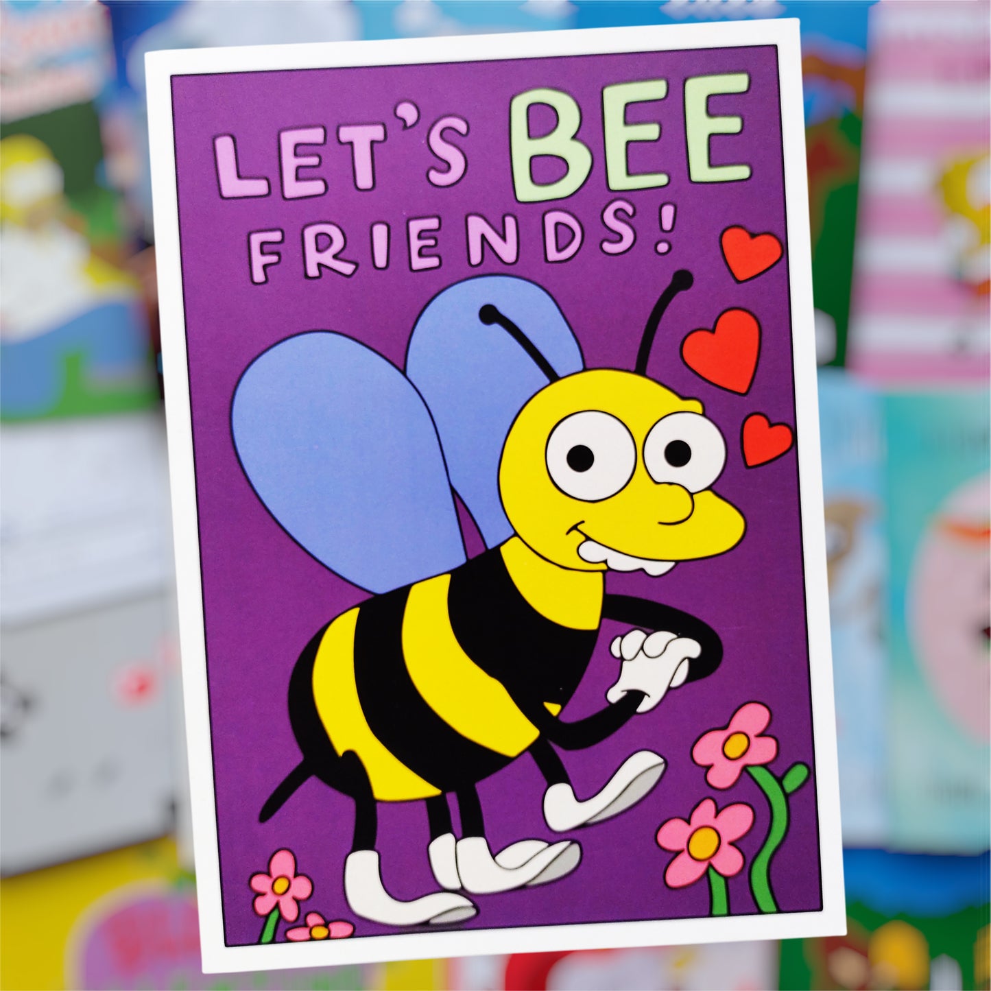 Tarjeta Abejita “Let’s BEE Friends!” – Especial Los Simpsons 🐝💛