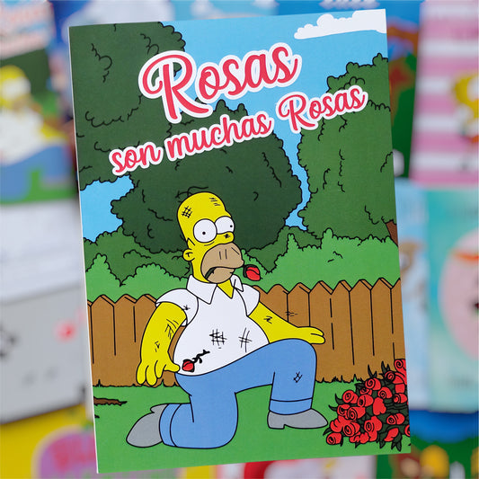 Tarjeta Homero “Rosas, Son Muchas Rosas” – Especial Los Simpsons 🌹🍩