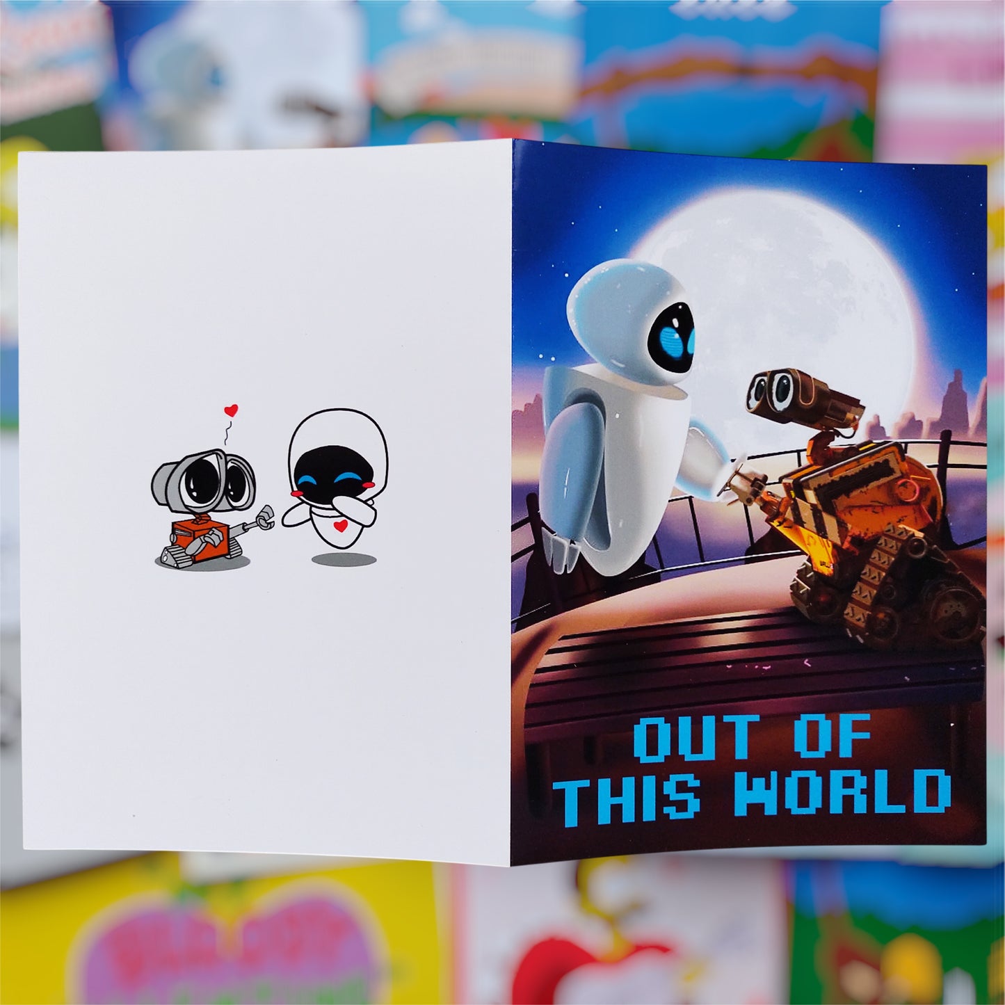 💕🤖 Tarjeta Wall-E & Eva – Amor 🤍✨