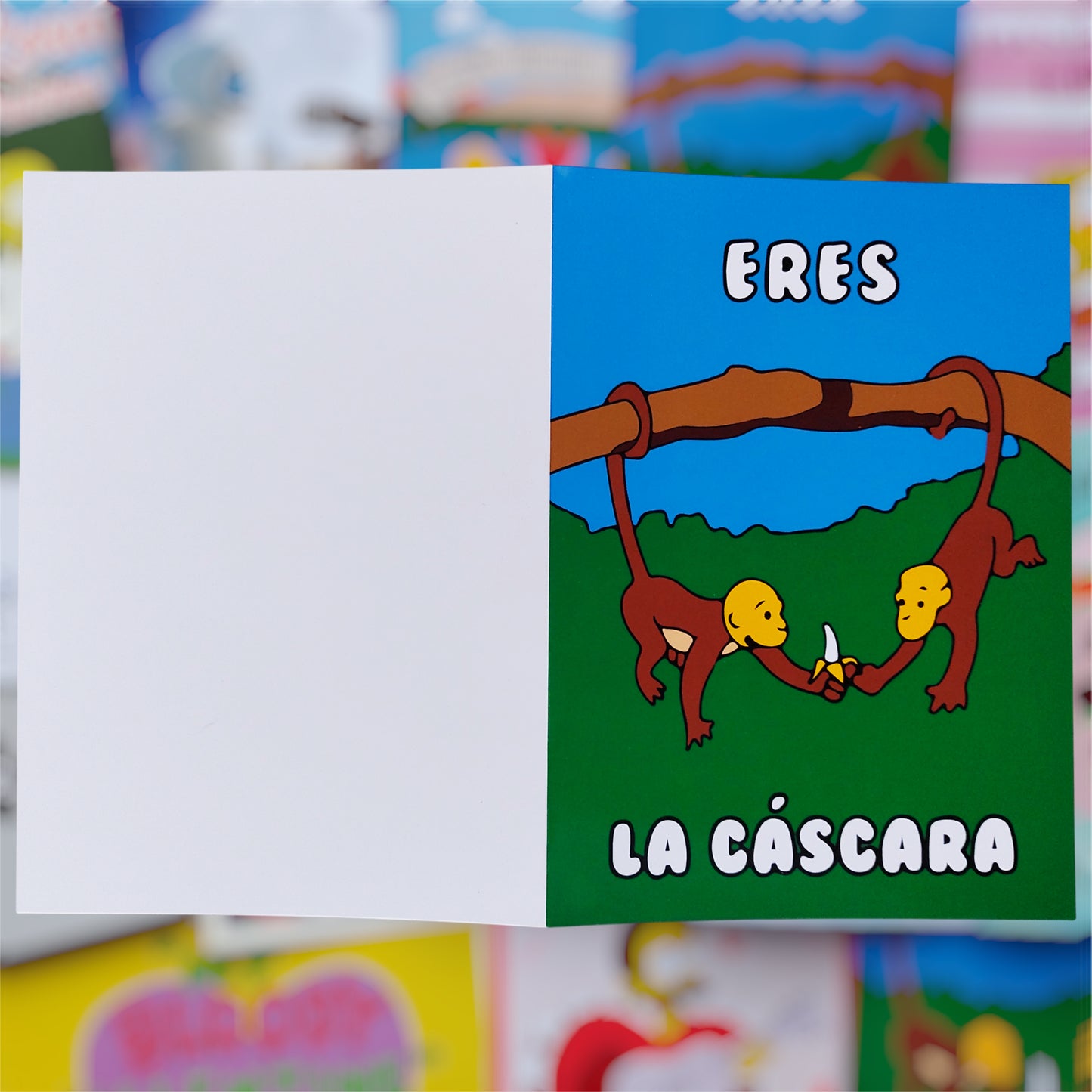 Tarjeta Monos “Eres la Cáscara de mi Banana” – Especial Los Simpsons 🍌💛