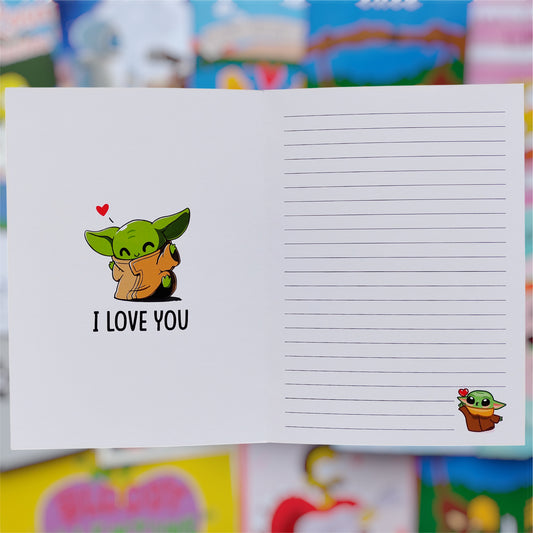 💚✨ Tarjeta Baby Yoda – “I love you more, than I love Baby Yoda” ✨💚